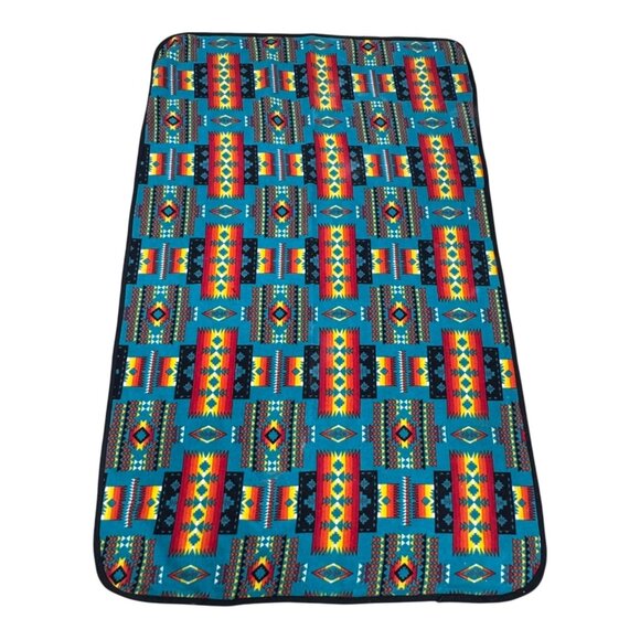 Southwestern Pattern Plush Fleece Blanket 58.5"x37" Aztec Geometric Design Throw - Picture 1 of 4